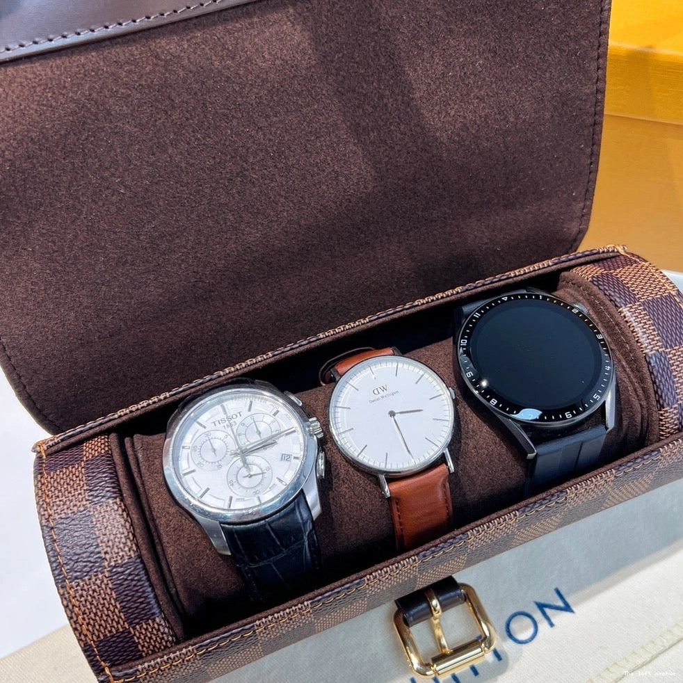LV CUSTOM CASE WATCH CHECKERED 0809